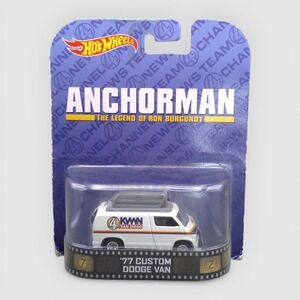 Hot Wheels Anchorman '77 Custom Dodge Van Channel 4 News Diecast BDT98 2013